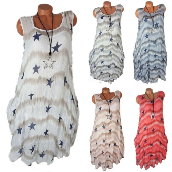 womens plus size sleeveless star printed baggy midi dress summer beach sundress, Black;gray
womens plus size sleeveless star printed baggy midi dress summer beach sundress, Black;gray