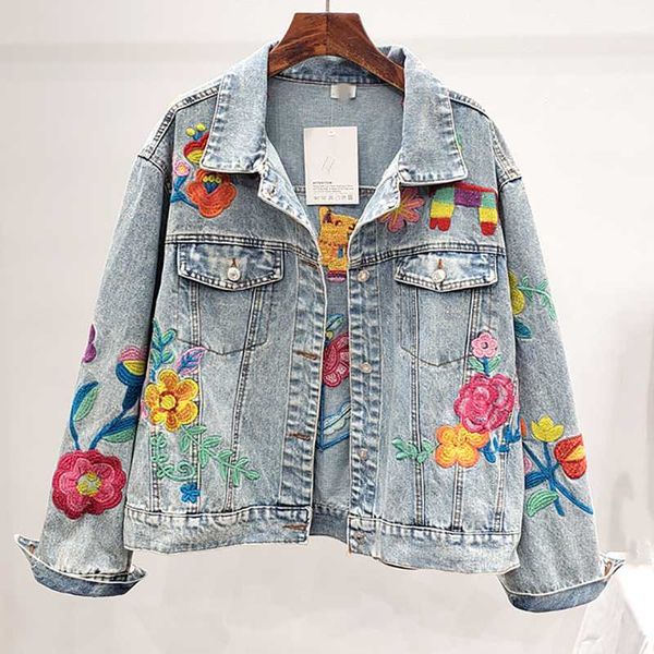 seebeautiful new fashion 2020 spring summer embroidery lapel long sleeve pockets loose cowboy jacket denim coat women w439, Black;brown
seebeautiful new fashion 2020 spring summer embroidery lapel long sleeve pockets loose cowboy jacket denim coat women w439, Black;brown