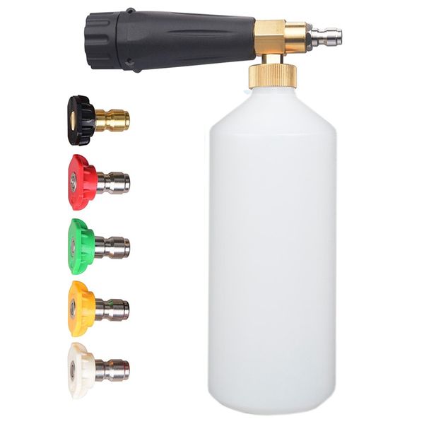 pressure washer jet wash quick release snow foam lance, foam cannon,1l bottle,5 pressure washer nozzles for cleaning 1/4 inch
pressure washer jet wash quick release snow foam lance, foam cannon,1l bottle,5 pressure washer nozzles for cleaning 1/4 inch