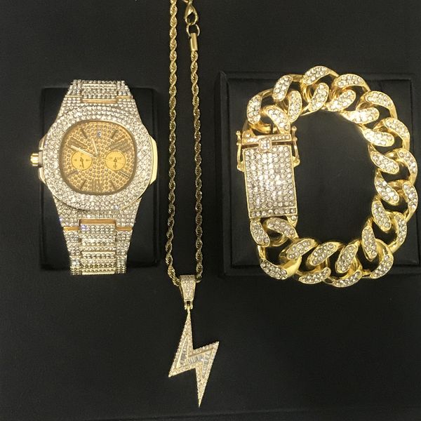 men gold diamond watch hip hop jewelry watch & bracelet &necklace combo set men cross pendant hip hop jewelry set for, Slivery;brown
men gold diamond watch hip hop jewelry watch & bracelet &necklace combo set men cross pendant hip hop jewelry set for, Slivery;brown