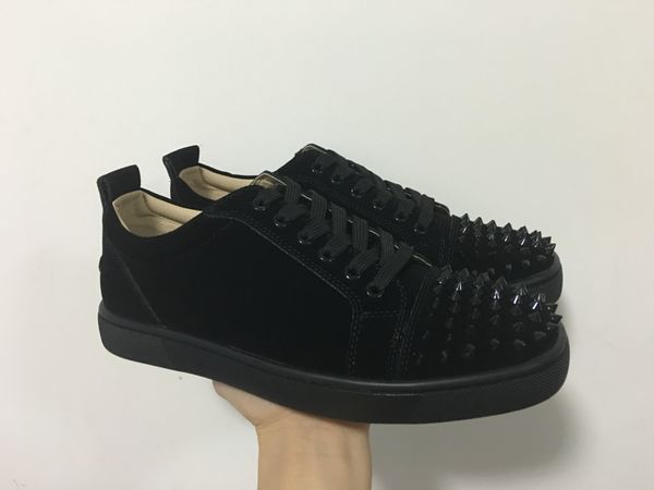 fashion designer sneakers red bottom low cut black suede spikes flats shoes for mens womens leather sneakers casual shoes with box dust bag
fashion designer sneakers red bottom low cut black suede spikes flats shoes for mens womens leather sneakers casual shoes with box dust bag