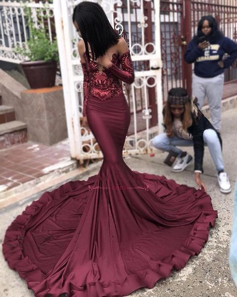 2019 vintage african new arrival burgundy mermaid prom dresses long formal dress evening gowns special occasion dress plus size, Black
2019 vintage african new arrival burgundy mermaid prom dresses long formal dress evening gowns special occasion dress plus size, Black