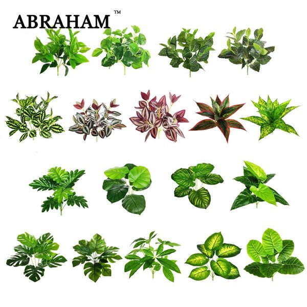 7fork 45cm tropical fake palm tree bouquet plastic artificial plant real touch monstera leafs for home office hawaii party decor 
7fork 45cm tropical fake palm tree bouquet plastic artificial plant real touch monstera leafs for home office hawaii party decor