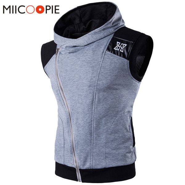 brand clothing men hoodies sleeveless vest male hooded hoodie sweatshirt leather patchwork bodybuilding zipper jacket vest, Black
brand clothing men hoodies sleeveless vest male hooded hoodie sweatshirt leather patchwork bodybuilding zipper jacket vest, Black