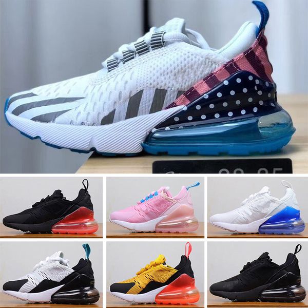 

nike air max 270 riginal дети спортивные тренеры мода детская баскетбольная обувь дешевые новые мальчики девочки зашнуровать кроссовки разме, Black