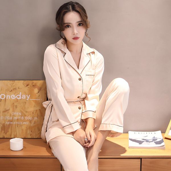 new spring fashion long sleeve women pajamas set shirt+pants 2pcs nightwear lounge sleepwear solid color home wear pijamas, Blue;gray
new spring fashion long sleeve women pajamas set shirt+pants 2pcs nightwear lounge sleepwear solid color home wear pijamas, Blue;gray