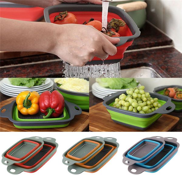 2pc/set kitchen collapsible foldable silicone colander fruit vegetable draining strainer basket
2pc/set kitchen collapsible foldable silicone colander fruit vegetable draining strainer basket