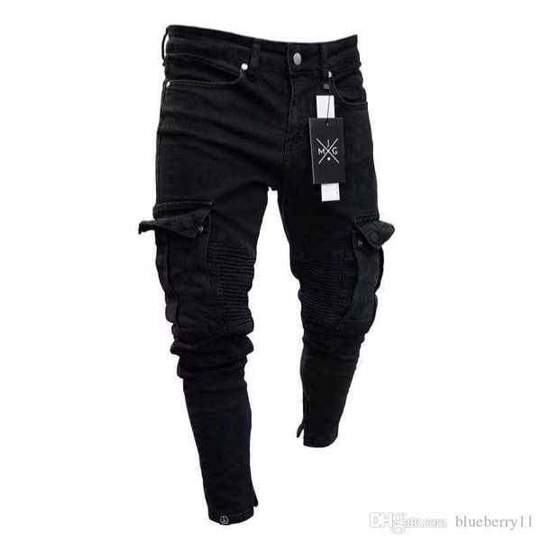 Black men ca ual denim hole de igner jean pant hip hop treetwear pant lim fit kinny jean, Blue
Black men ca ual denim hole de igner jean pant hip hop treetwear pant lim fit kinny jean, Blue