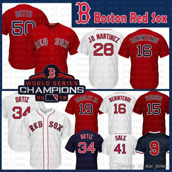 Boston Red Baseball Jersey Sox 50 Mookie Betts 34 David Ortiz 28 JD Martinez 19 Jackie Bradley Jr. 15 Pedroia 16 Benintendi 5241 Champions
Boston Red Baseball Jersey Sox 50 Mookie Betts 34 David Ortiz 28 JD Martinez 19 Jackie Bradley Jr. 15 Pedroia 16 Benintendi 5241 Champions