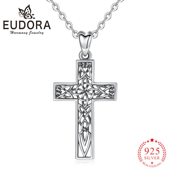 eudora 100% 925 sterling silver celtics cross knot necklace simple cross pendant silver chain woman & men's jewelry gift d442
eudora 100% 925 sterling silver celtics cross knot necklace simple cross pendant silver chain woman & men's jewelry gift d442