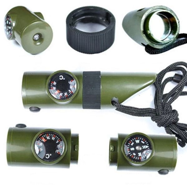new 7 in 1 mini sos survival kit camping survival whistle with compass thermometer flashlight magnifier tools outdoor hiking
new 7 in 1 mini sos survival kit camping survival whistle with compass thermometer flashlight magnifier tools outdoor hiking