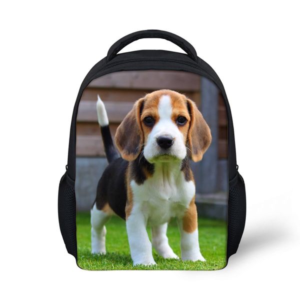 

mini 12 inch school backpack for baby kids cute beagle dog customize toddler bag children bookbag girls boys daypack wholesale