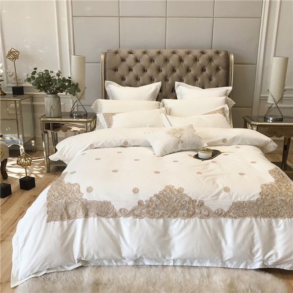 white bedding set king size 1/4/6pcs egyptian cotton bed linen duvet cover bed sheet set pillowcases
white bedding set king size 1/4/6pcs egyptian cotton bed linen duvet cover bed sheet set pillowcases