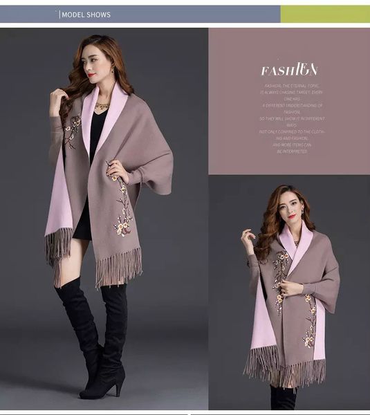 2019 autumn new women's elegant tassel wrap swing cardigan knitted oversized sweater scarf cape poncho long cardigan winter, White;black
2019 autumn new women's elegant tassel wrap swing cardigan knitted oversized sweater scarf cape poncho long cardigan winter, White;black