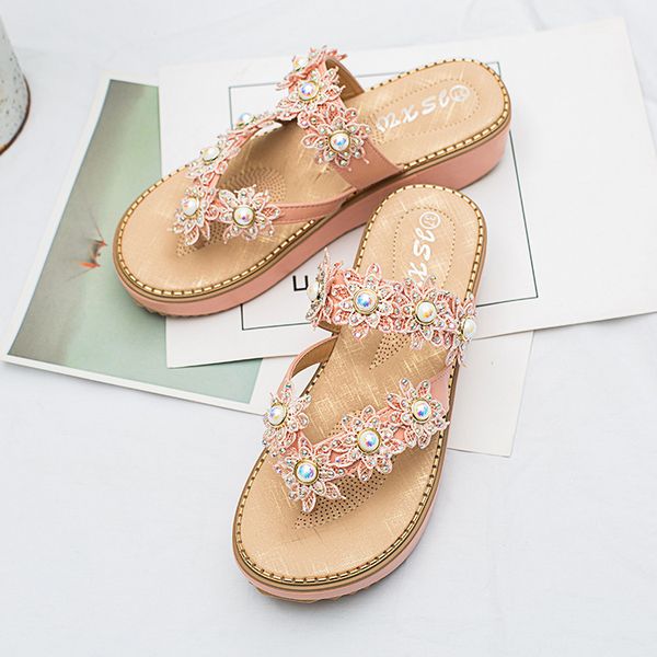new summer beach sandals phnom penh women's sandals gorgeous water drill flower flat bottom large women cool mop, Black
new summer beach sandals phnom penh women's sandals gorgeous water drill flower flat bottom large women cool mop, Black