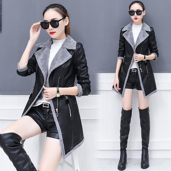 banulin autumn winter warm faux fur coat women leather jacket ladies slim moto biker basic jackets plush casual outerwear, Black
banulin autumn winter warm faux fur coat women leather jacket ladies slim moto biker basic jackets plush casual outerwear, Black