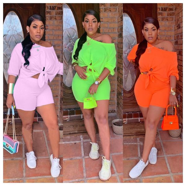 2019 women new summer three quarter length sleeve tie up hem off shoulder shorts suit two piece set tracksuit outfit q5102, White
2019 women new summer three quarter length sleeve tie up hem off shoulder shorts suit two piece set tracksuit outfit q5102, White