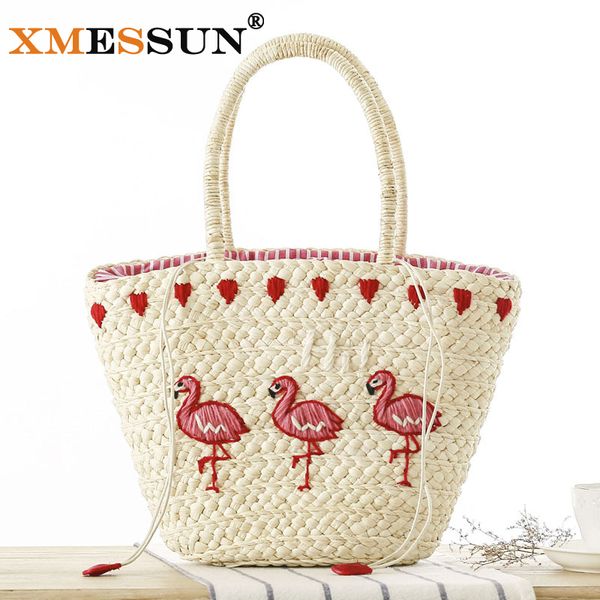 2016 new korean embroidery women's hand bag large straw shoulder bag fashion flamingo beach bags big tote woven l204
2016 new korean embroidery women's hand bag large straw shoulder bag fashion flamingo beach bags big tote woven l204