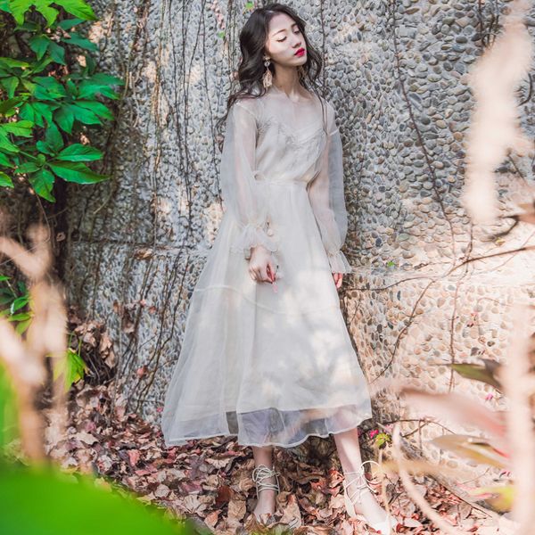 embroidery puff sleeve fairy mesh dress vintage spaghetti strap dress+smock woman 2 piece sets with belt vestidos, White
embroidery puff sleeve fairy mesh dress vintage spaghetti strap dress+smock woman 2 piece sets with belt vestidos, White