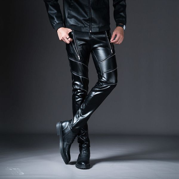 Men Cargo Pants 2019 New New Winter Spring Men's Skinny Leather Pants Fashion Faux Leather Trousers For Male Trouser Stage Club Wear Biker P
Men Cargo Pants 2019 New New Winter Spring Men's Skinny Leather Pants Fashion Faux Leather Trousers For Male Trouser Stage Club Wear Biker P