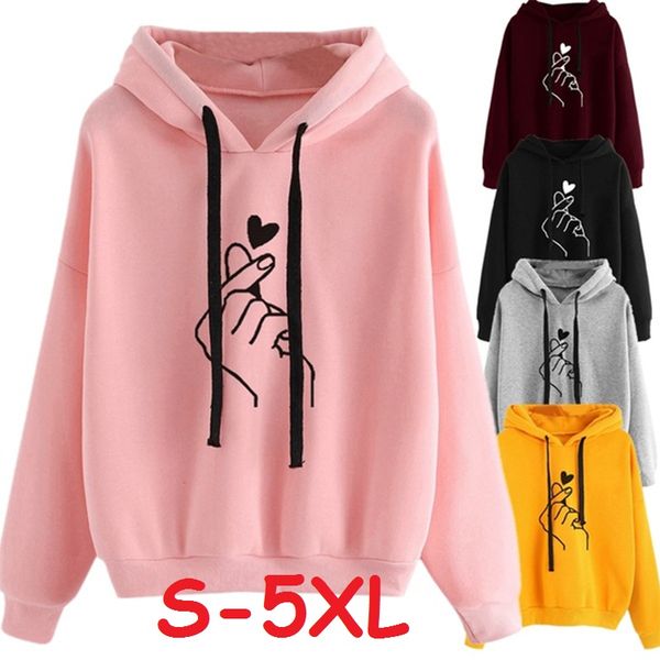 women hoodies casual kpop finger heart love pattern hooded sweatshirts fashion drawstring long sleeve female pullovers plus size, Black
women hoodies casual kpop finger heart love pattern hooded sweatshirts fashion drawstring long sleeve female pullovers plus size, Black