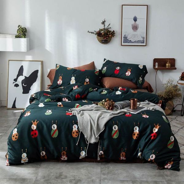 cartoon dark green ladybugs high count egyptian cotton bedding set king size bedlinens flat sheet duvet cover set
cartoon dark green ladybugs high count egyptian cotton bedding set king size bedlinens flat sheet duvet cover set