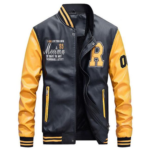 winter men's bomber leather jacket luxury college motorcycle embroidery baseball jackets faux leather coat pilot jacket 4xl, Black
winter men's bomber leather jacket luxury college motorcycle embroidery baseball jackets faux leather coat pilot jacket 4xl, Black