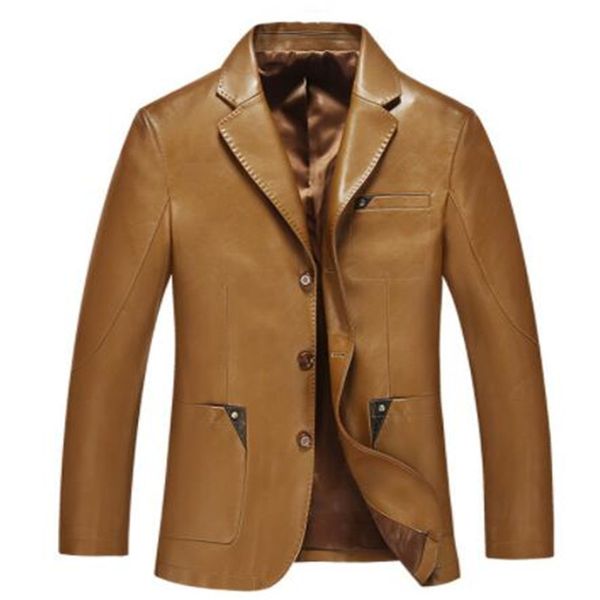 men leather suit 2019 spring and autumn blazer male sheepskin suit genuine split leather slim jacket black brown coat
men leather suit 2019 spring and autumn blazer male sheepskin suit genuine split leather slim jacket black brown coat