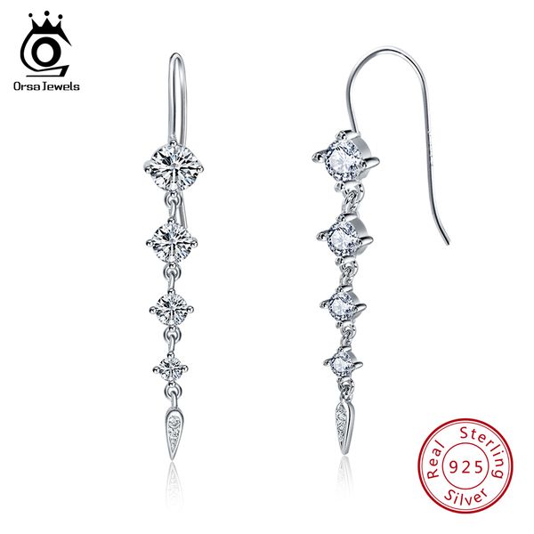 orsa jewels pure 925 sterling silver earrings women long dangle cz trendy new jewelry christmas gifts for girls se52, Golden;silver
orsa jewels pure 925 sterling silver earrings women long dangle cz trendy new jewelry christmas gifts for girls se52, Golden;silver