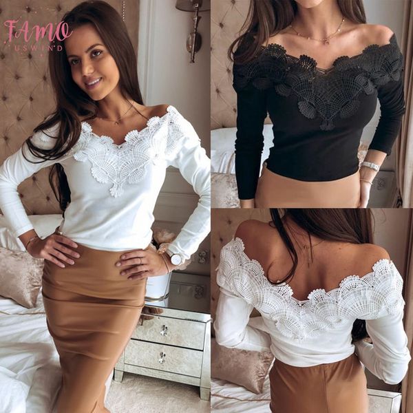 2020 fashion low cut off shoulder lace black white long sleeve women blouse and shirt off shoulder top
2020 fashion low cut off shoulder lace black white long sleeve women blouse and shirt off shoulder top