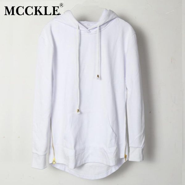 

solid mcckle british style mens hooded t shirt hipster hip hop streetwear gold side zipper men extended arc cut long sleeve tees elegant, White;black