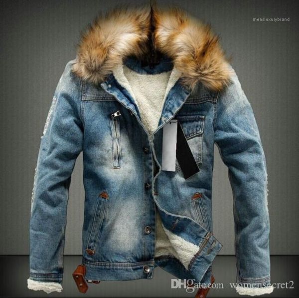 jean jackets autumn thick fur designer coats long sleeved single breasted jacket mens washed winter, Black;brown
jean jackets autumn thick fur designer coats long sleeved single breasted jacket mens washed winter, Black;brown