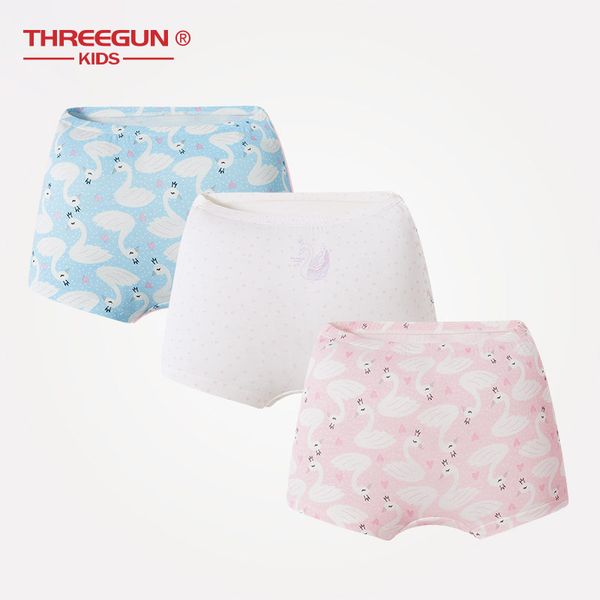 threegun kids girls underwear children modal smooth panties boxers briefs for big girls kids lingerie 3pcs/lot, Camo