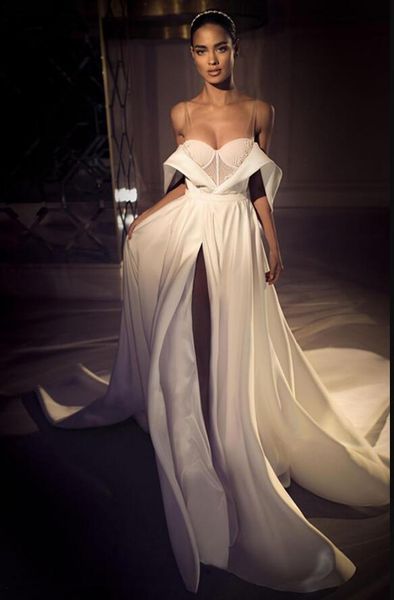 elihav sasson country wedding dresses sweetheart a line v neck off the shoulder side split vestidos de novia satin sweep train bridal gowns, White
elihav sasson country wedding dresses sweetheart a line v neck off the shoulder side split vestidos de novia satin sweep train bridal gowns, White