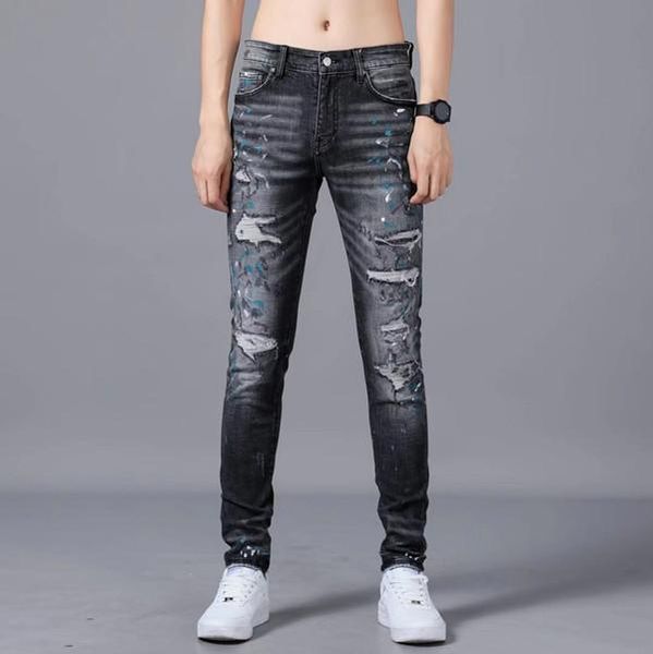 2020 men clothes slim skinny hole motorcyclejeans solid straight elastic denim trousers male casual mens joggers, Blue
2020 men clothes slim skinny hole motorcyclejeans solid straight elastic denim trousers male casual mens joggers, Blue