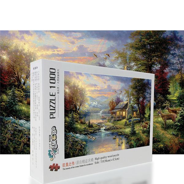 spring landscape wooden puzzles 520/1000/1500 pieces puzzles wooden jigsaw puzzle 520/1000/1500 pcs toys for children t200421