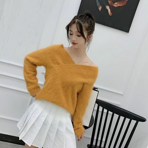 2020 v neck multi colors women 100% natural cashmere pullovers pure true wool knitted sweater for new spring autumn tbsr778, White;black
2020 v neck multi colors women 100% natural cashmere pullovers pure true wool knitted sweater for new spring autumn tbsr778, White;black