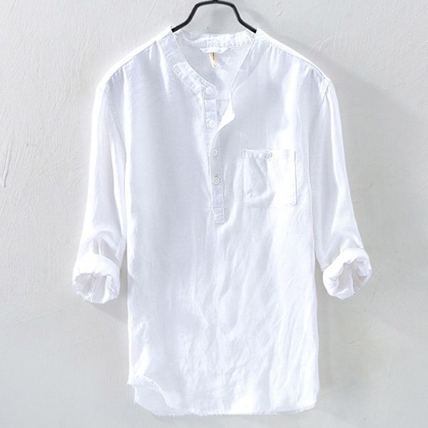 mens shirt beach summer long sleeve casual fashion holiday solid color breathable male blouse, White;black
mens shirt beach summer long sleeve casual fashion holiday solid color breathable male blouse, White;black