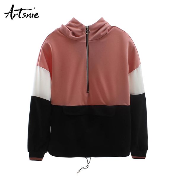 artsnie pink patchwork women sweatshirt autumn 2019 hoodies zipper long sleeve pullovers streetwear casual knitted sweatshirts, Black
artsnie pink patchwork women sweatshirt autumn 2019 hoodies zipper long sleeve pullovers streetwear casual knitted sweatshirts, Black