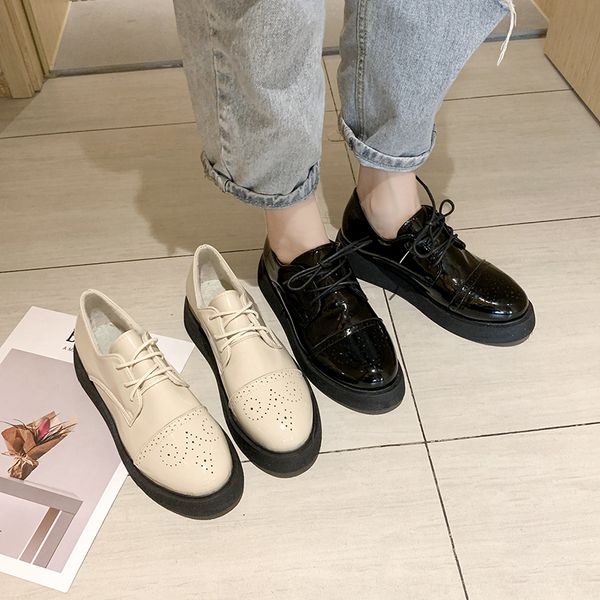 womens derby shoes 2019 fashion women's round toe casual female sneakers platform flats british style leather modis cross, Black
womens derby shoes 2019 fashion women's round toe casual female sneakers platform flats british style leather modis cross, Black