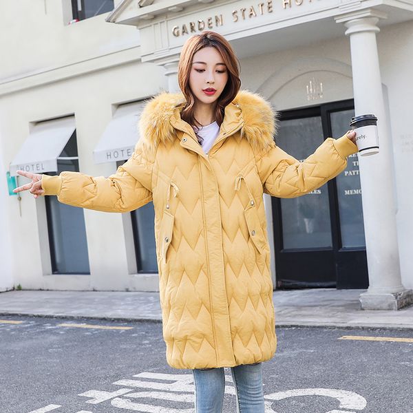 2019 down parka casual outwear autumn winter hooded coat winter jacket women fur coats women's medium-long jackets, Black 
2019 down parka casual outwear autumn winter hooded coat winter jacket women fur coats women's medium-long jackets, Black