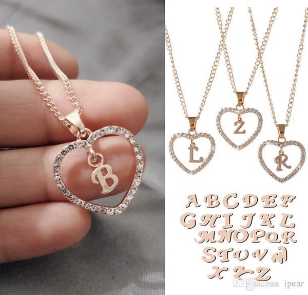 classic rosegold 26 letter diamond paved love heart pendant necklace alphabet a-z initial letter necklace womens jewelry, Silver
classic rosegold 26 letter diamond paved love heart pendant necklace alphabet a-z initial letter necklace womens jewelry, Silver