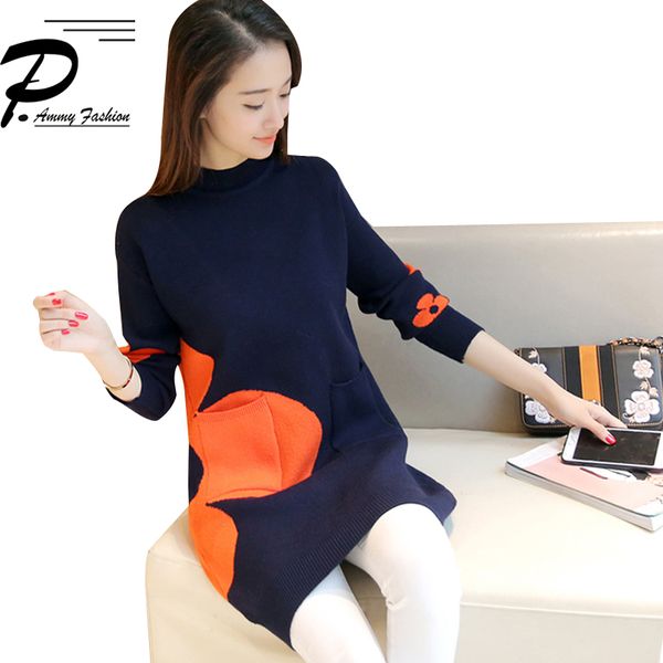 2019 autumn and winter clothing women's new mid-length double-pocket big flower sweater pullover loose large size sweater, White;black
2019 autumn and winter clothing women's new mid-length double-pocket big flower sweater pullover loose large size sweater, White;black
