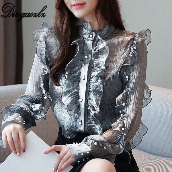 dingaozlz new lady's chiffon blouse long sleeve beaded casual ruffles women clothing fashion long sleeve lace shirt, White
dingaozlz new lady's chiffon blouse long sleeve beaded casual ruffles women clothing fashion long sleeve lace shirt, White