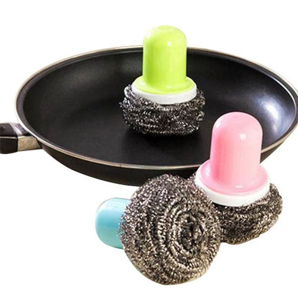 novelty colorful steel wire ball cleaning brush with handle kitchen cleaner tool for washing pot dish pan bowl
novelty colorful steel wire ball cleaning brush with handle kitchen cleaner tool for washing pot dish pan bowl