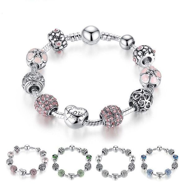 antique silver charm bracelet & bangle with love and flower beads women wedding jewelry 4 colors 18cm 20cm 21cm, Black
antique silver charm bracelet & bangle with love and flower beads women wedding jewelry 4 colors 18cm 20cm 21cm, Black