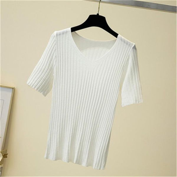 women's sweaters knit pullover women short sleeve female solid v-neck sweater shirts 2021 summer casual femme chemise elastic knitted, White;black
women's sweaters knit pullover women short sleeve female solid v-neck sweater shirts 2021 summer casual femme chemise elastic knitted, White;black
