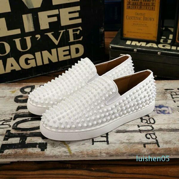 luxury designer red bottom loafers men women genuine leather slip on platform casual sneakers spikes wedding party flats men shoes 35-46l05, Black
luxury designer red bottom loafers men women genuine leather slip on platform casual sneakers spikes wedding party flats men shoes 35-46l05, Black