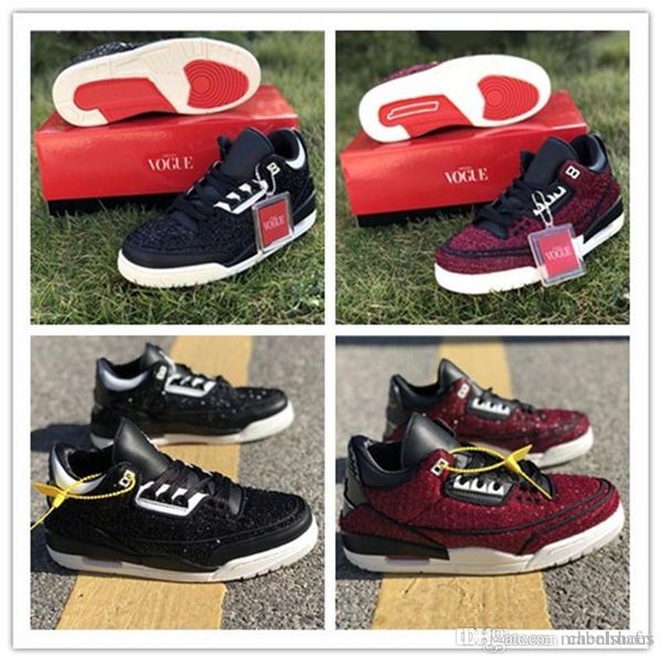 2019 Vogue x AWOK Basketball Shoes 3s Black Wine Red Unique Designer Fashion Leading Mens Trainer Shoes Size 7-13
2019 Vogue x AWOK Basketball Shoes 3s Black Wine Red Unique Designer Fashion Leading Mens Trainer Shoes Size 7-13