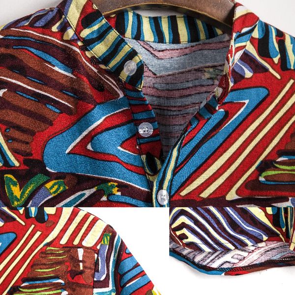 2019 mens summer hawaiian style printed shirt button geometric pattern short sleeve blouses breathable comfort shirts male bs88, White;black
2019 mens summer hawaiian style printed shirt button geometric pattern short sleeve blouses breathable comfort shirts male bs88, White;black